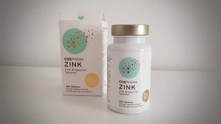 cosphera Zink-Tabletten mit Verpackung Querformat