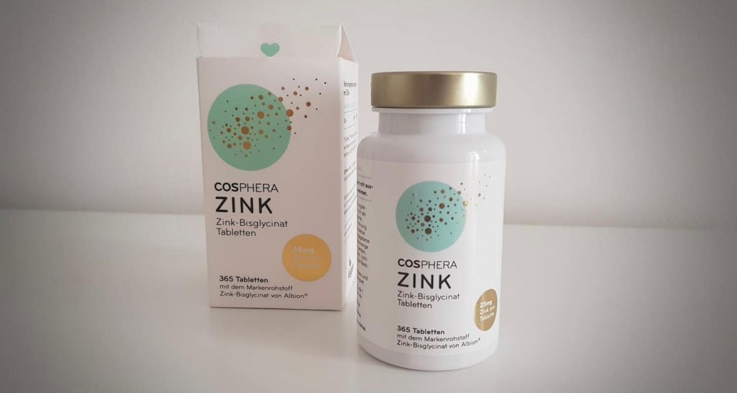cosphera Zink-Tabletten mit Verpackung Querformat