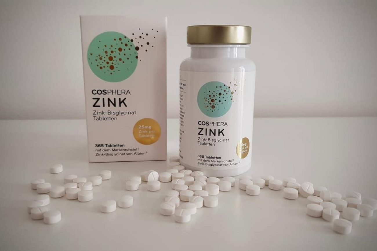 cosphera Zinkt-Tabletten ueberall mit Verpackung Querformat